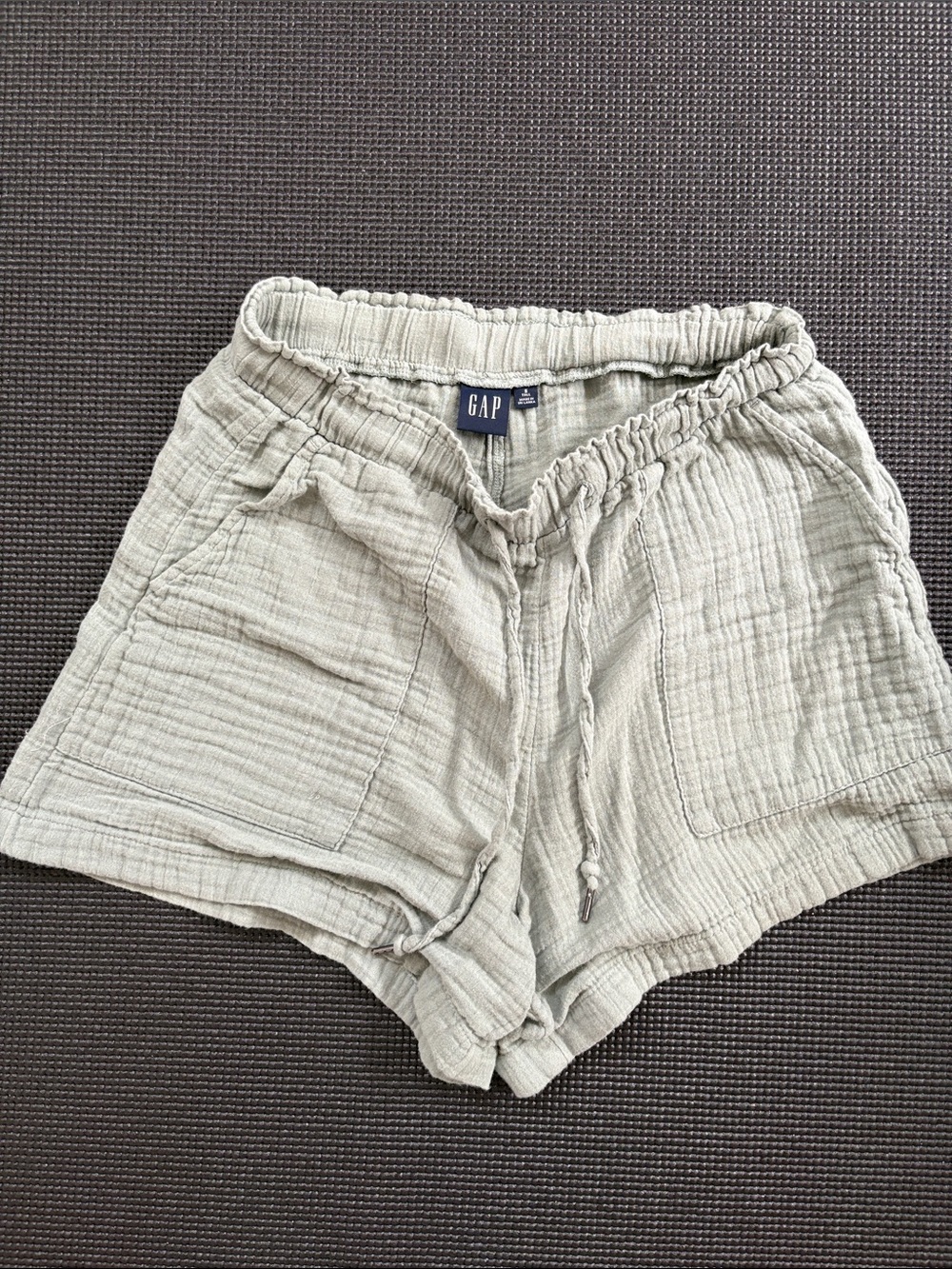 GAP Women's Sage Green Drawstring Cotton-Blend Lounge Shorts